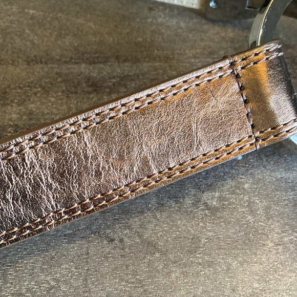 WCM New York Womens Bronze‎ Belt S Silver Circle Hook Buckle Adjustable - Picture 8 of 8